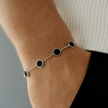 EQUAL ONYX BRACELET 950 STERLING SILVER